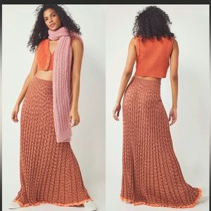 Free People Gold Coast Knit Maxi Skirt